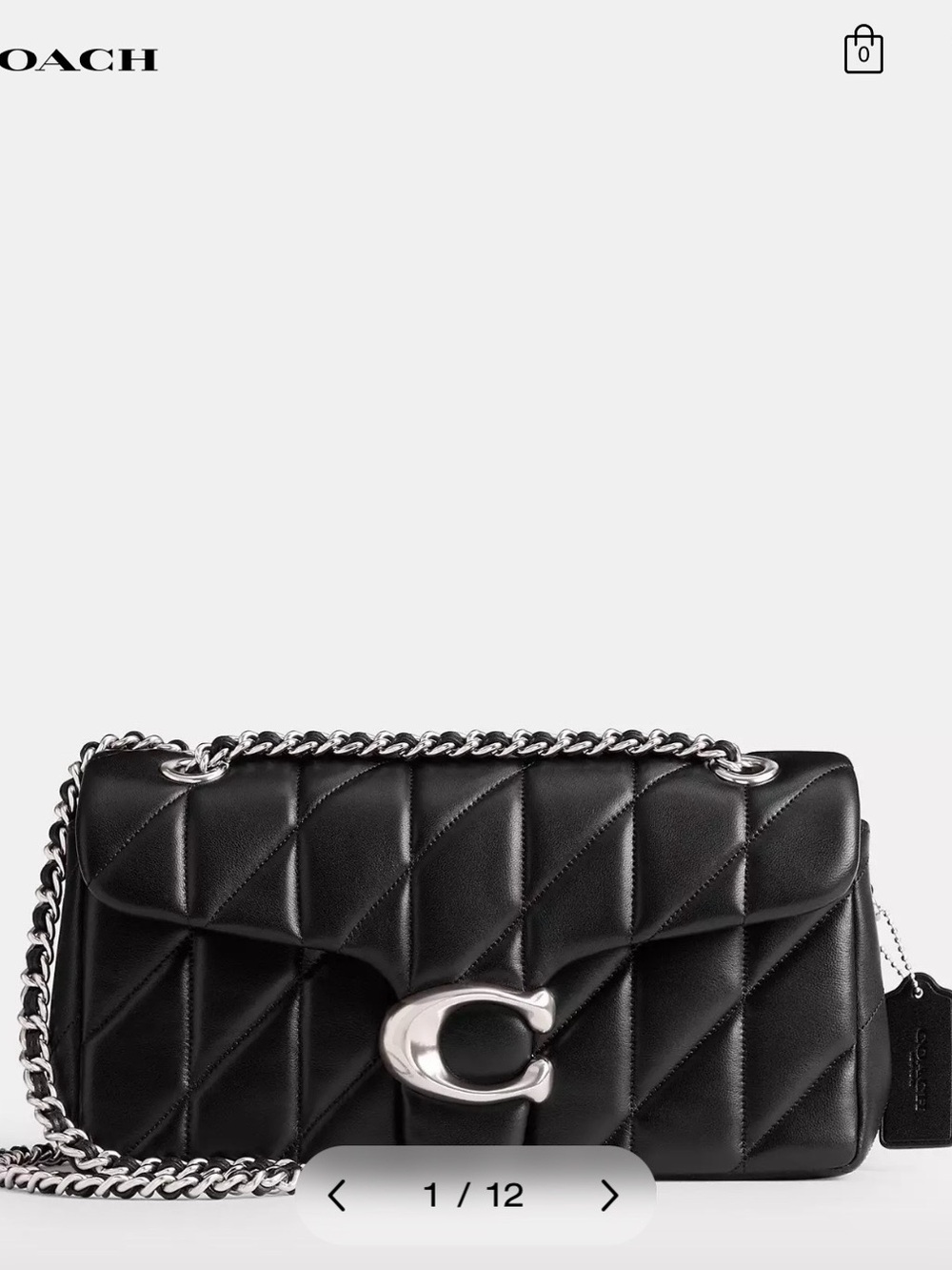 Coach Black Quilted Leather Crossbody with Silver C Hardware